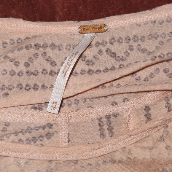 Free People XS Beaded Ombre Pink Peach Top - Picture 6 of 10